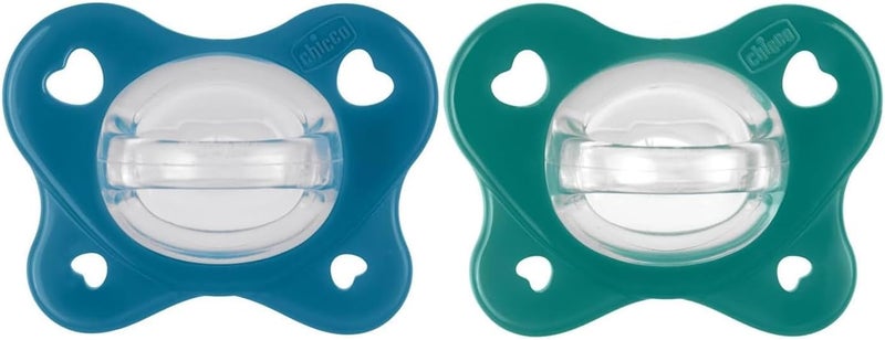 Chicco Physioforma Dual Soft Silicone Soother 16-36m (2 pcs), Blue - Image 1